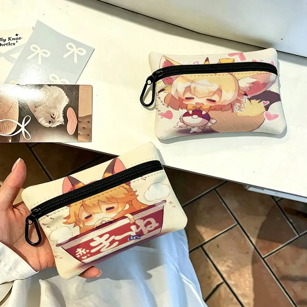 The Helpful Fox Senko San Oxford Cloth Zipper Wallet Multifunctional Hanging Coin Bag For Credit Cards Keys Coins Earbuds