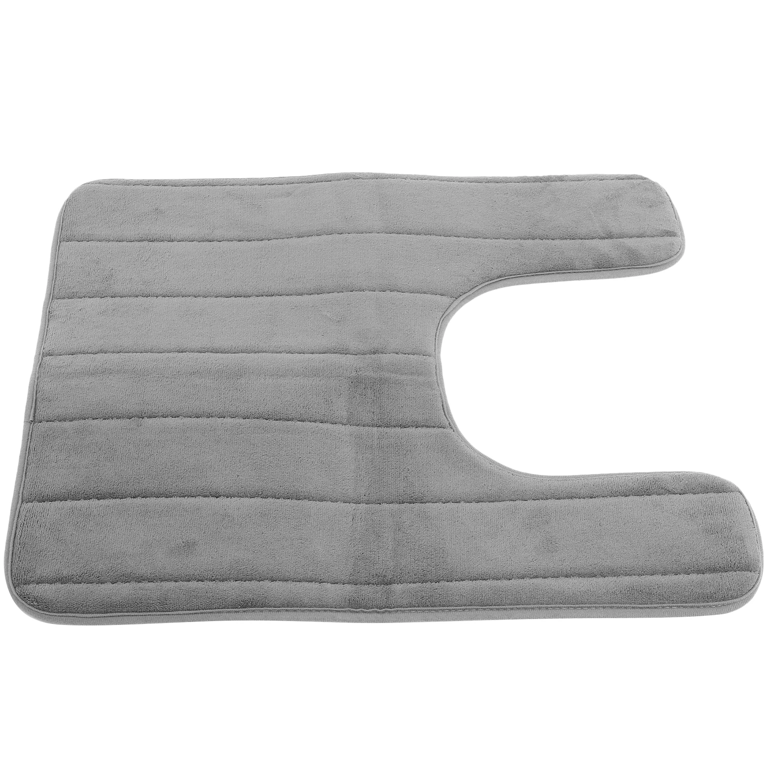 

50x60cm Memory Foam Anti-Slip Toilet Mat U Shape Bathroom Rug Soft Comfortable Floor Pad for Modern Bath Decor Dark Grey