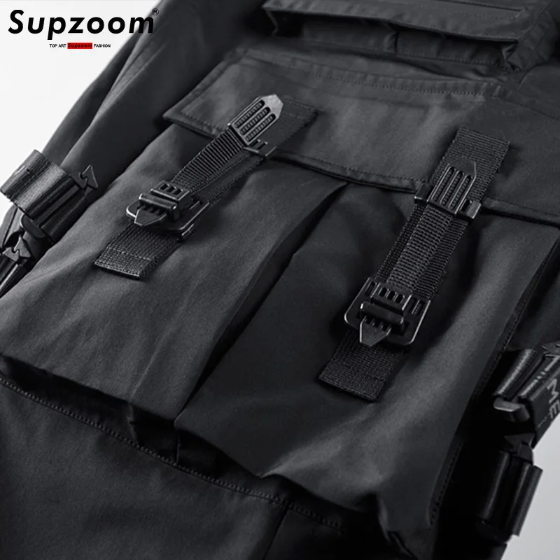 Supzoom-monos de algodón holgados con bolsillos para mujer, pantalones Cargo informales de calle alta con múltiples bolsas, novedad de 2024