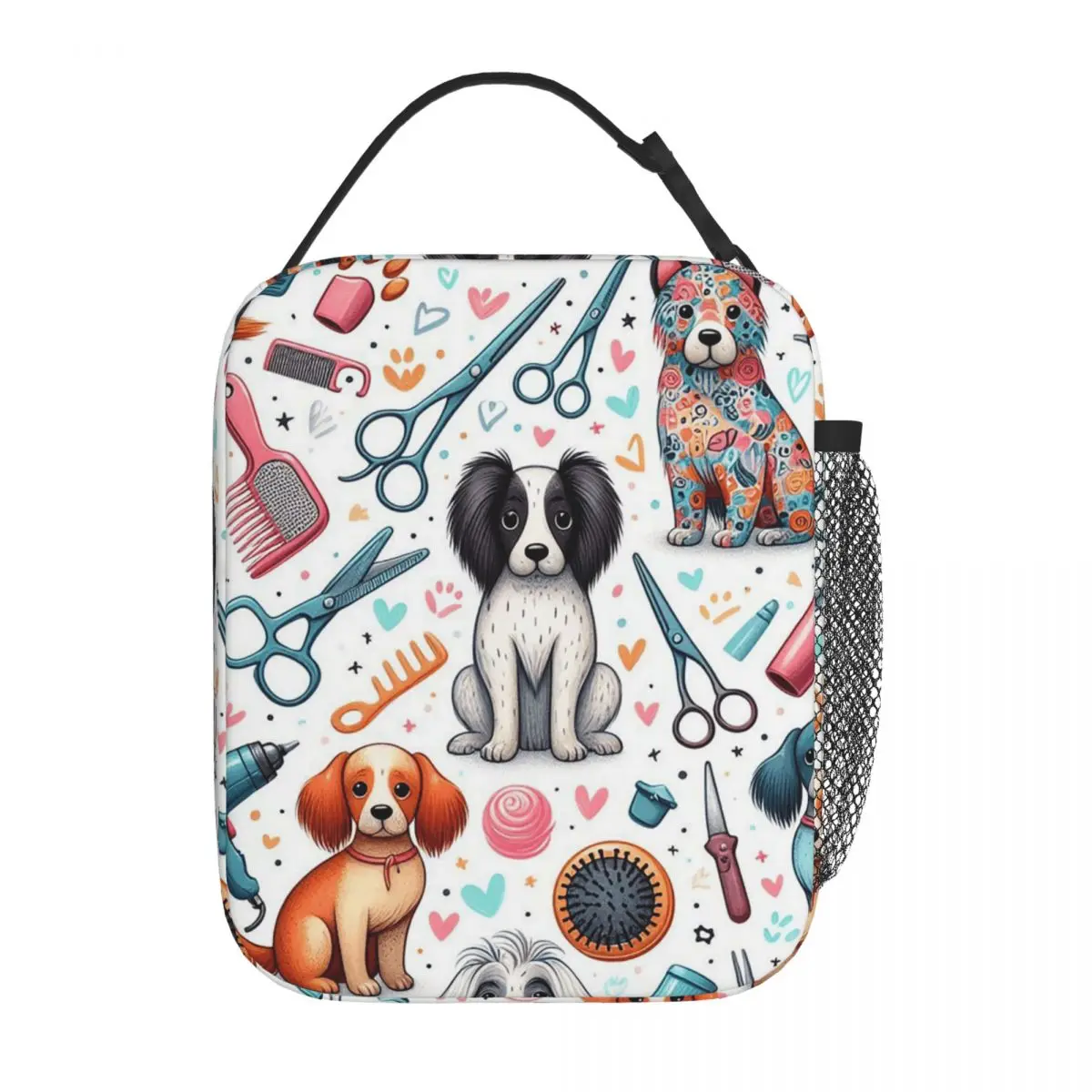 Dog Grooming Printed Insulated Lunch Bag for Women Kids Portable Food Boxes Thermal Lunch Box Tote