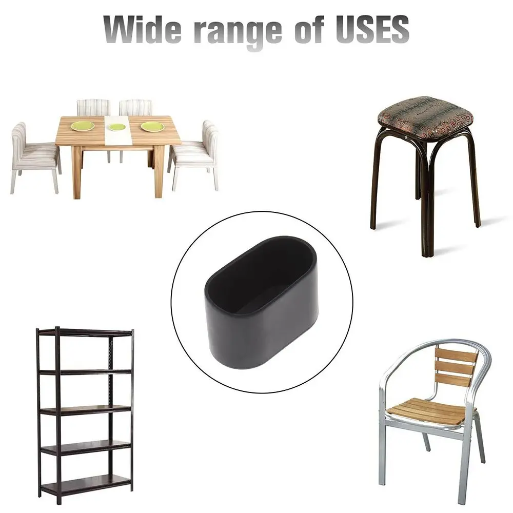 4Pc Oval Shape Chair Leg Caps Non-Slip Furniture Table Covers Rubber Feet Protector Pads Furniture Parts