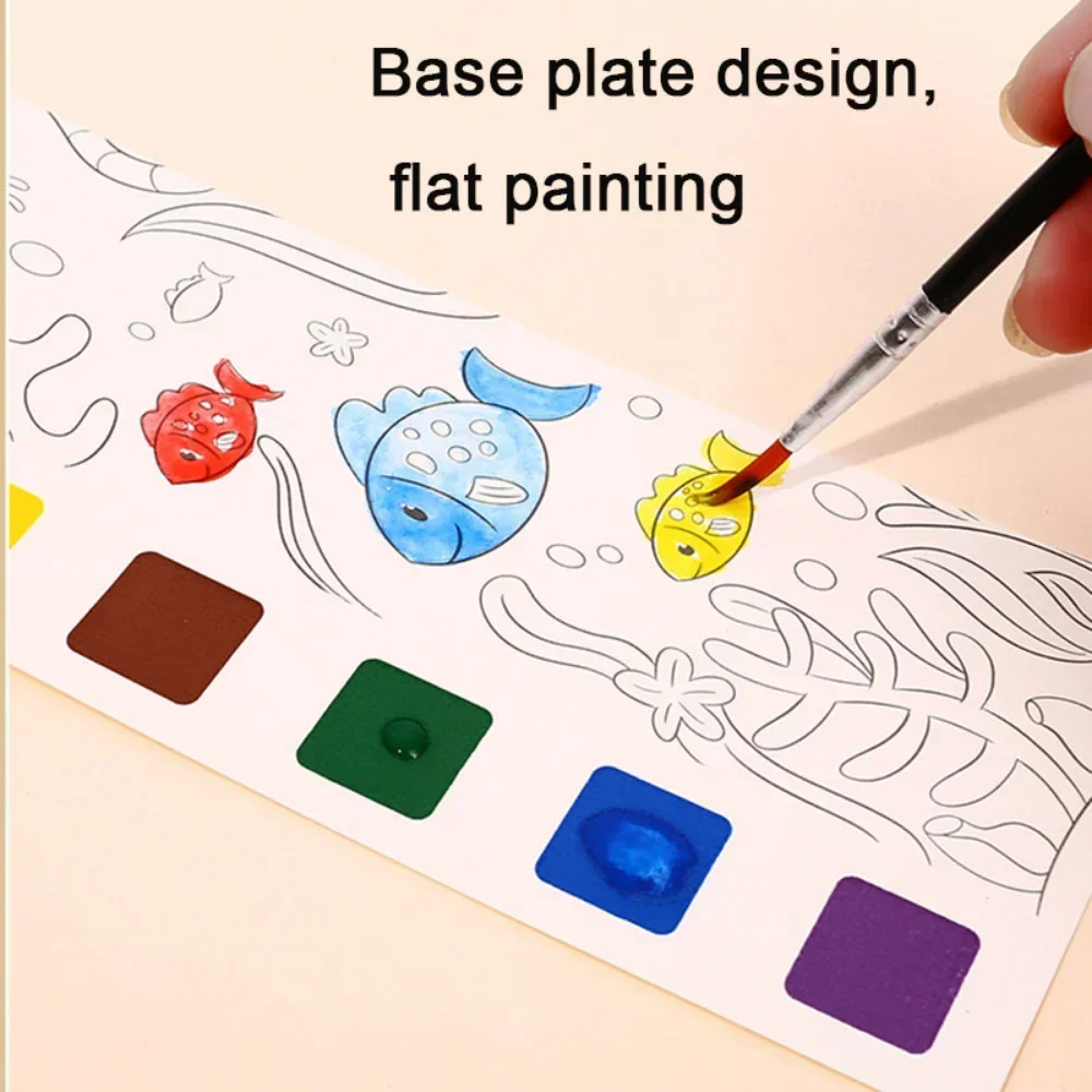 New Portable Children Watercolor Painting Book 20 Sheets Gouache Graffiti Picture 1 Pen Coloring Water Drawing Books Set Kid Toy