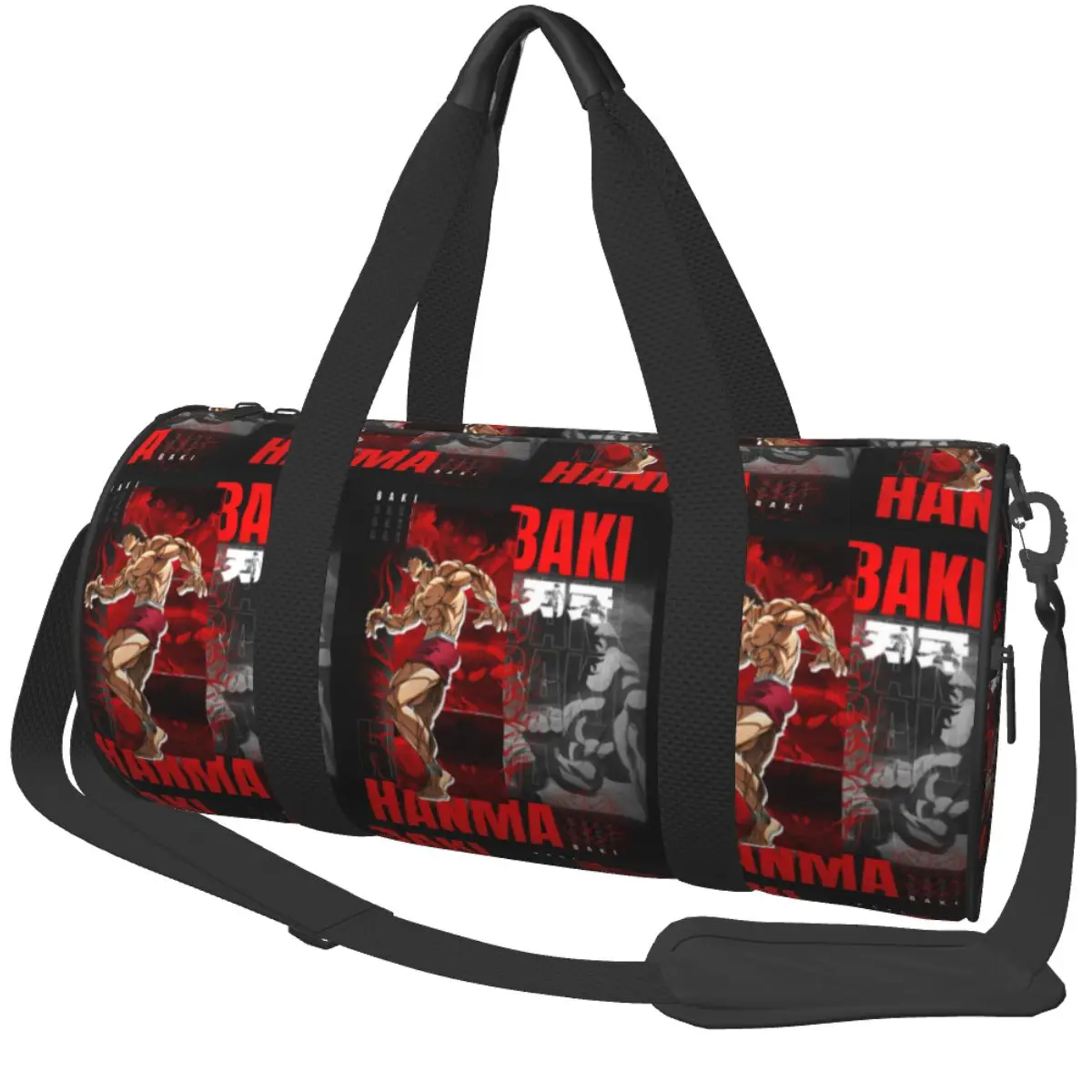 Baki Jack Yujiro Hanma Gym Bag Bodybuilding Manga Weekend Sports Bags with Shoes Travel Handbag Cute Fitness Bag For Men Women