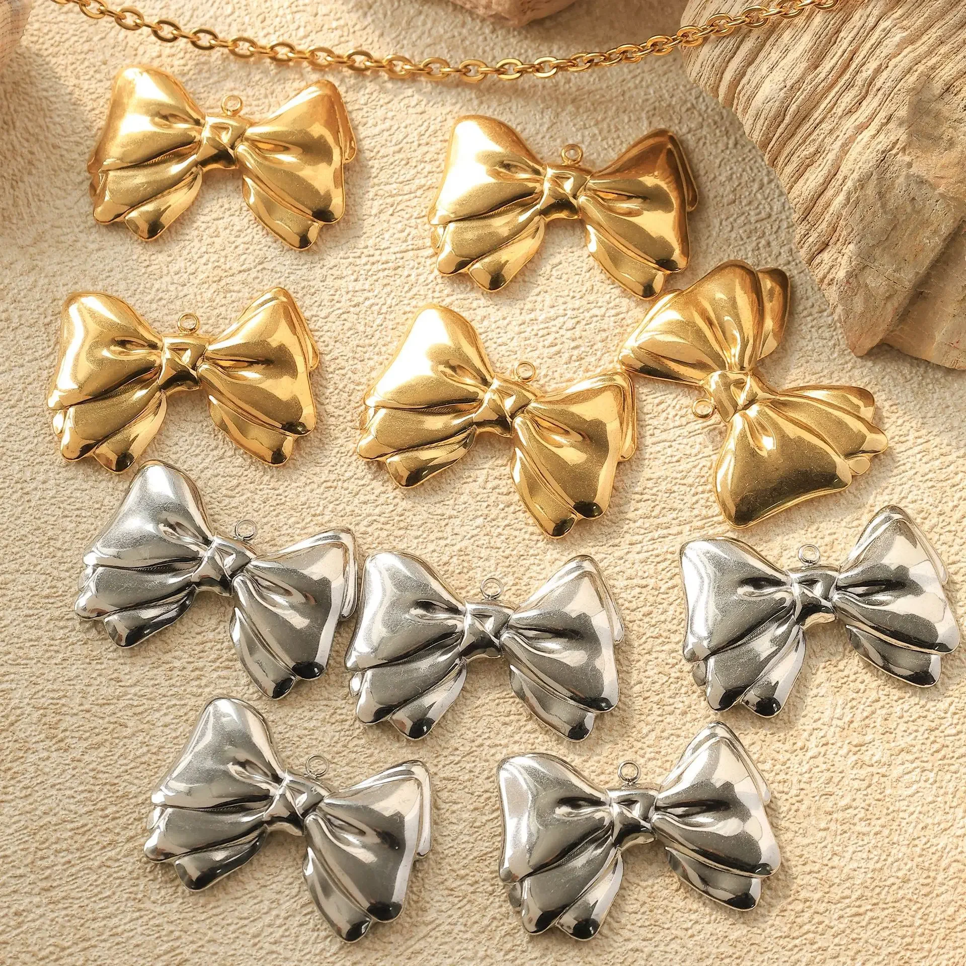 

5pcs Butterfly Pendant Stainless Steel Pendant Charms Diy Jewelry Making Findings Handmade Necklace Earrings Bracelet Connector