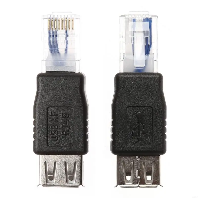 

103F 2Pcs USB Type A Female To Ethernet Internet RJ45 Male Connector Converter Adapte