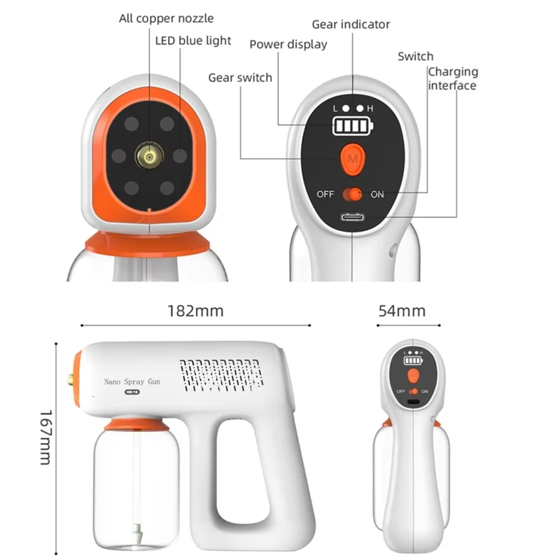 Spruzzatore disinfettante atomizzatore elettrostatico ULV per nebulizzatore disinfettante professionale per una pulizia efficiente
