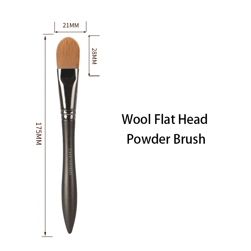 CHICHODO Cosmetic Brush-Natural Hair Tiny Waist Handle Makeup Brushes-05Synthetic Hair Tongue shaped Foundation Brush