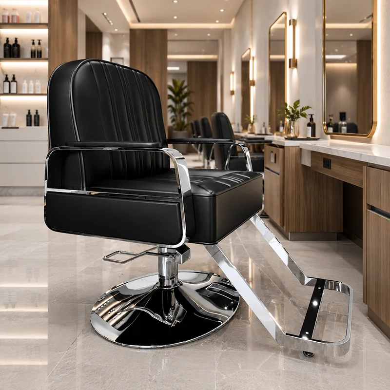 

Glamour White Barber Chair Adjustable Beauty Simple Elegant Hairdresser Chair Ergonomic Aesthetic Cadeira Giratoria Furniture