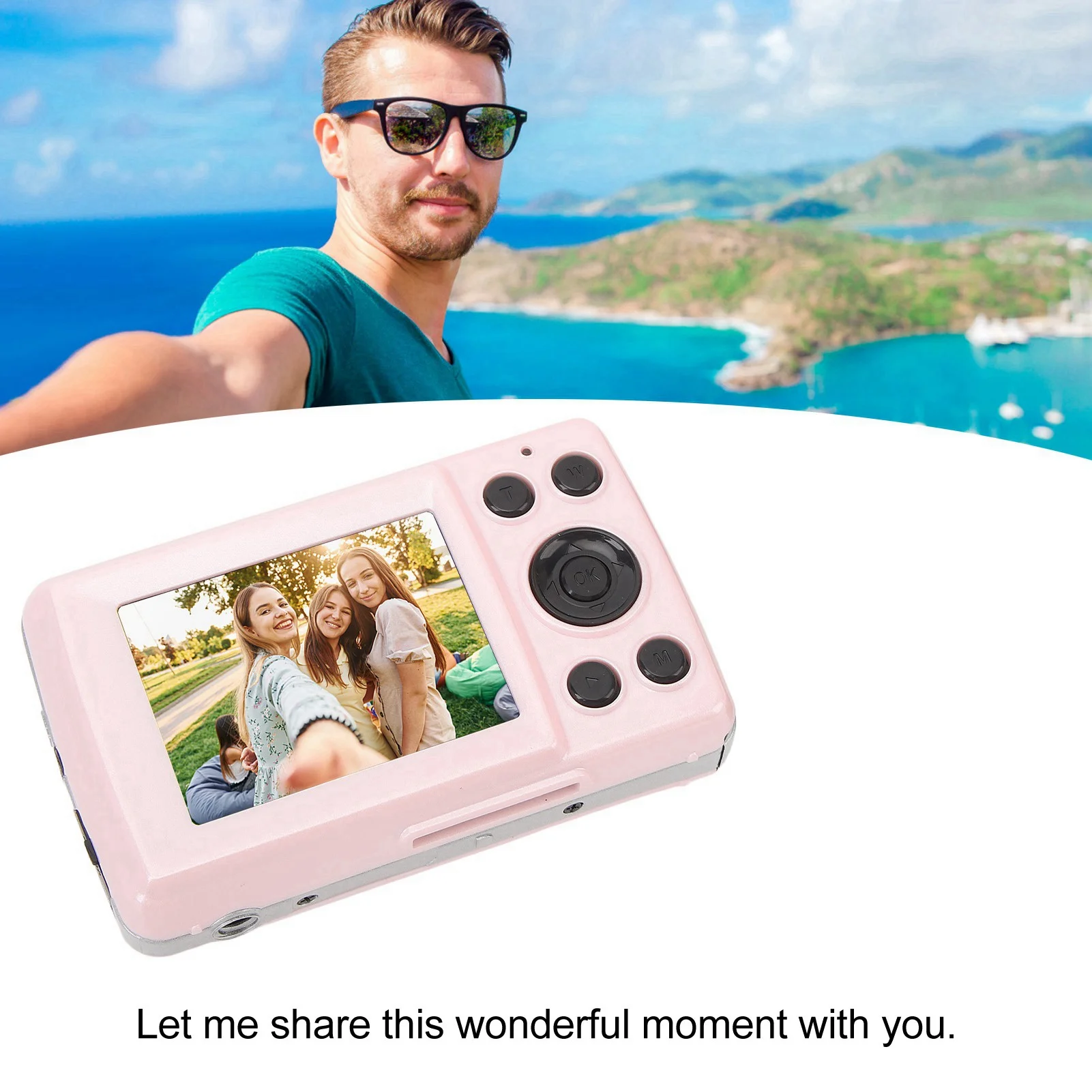 Portable Camera Travel Camera 2.4 In Portable Camera 16X Digital Zoom 1080P 16MP Auto Focus Digital Camera for Photography Video