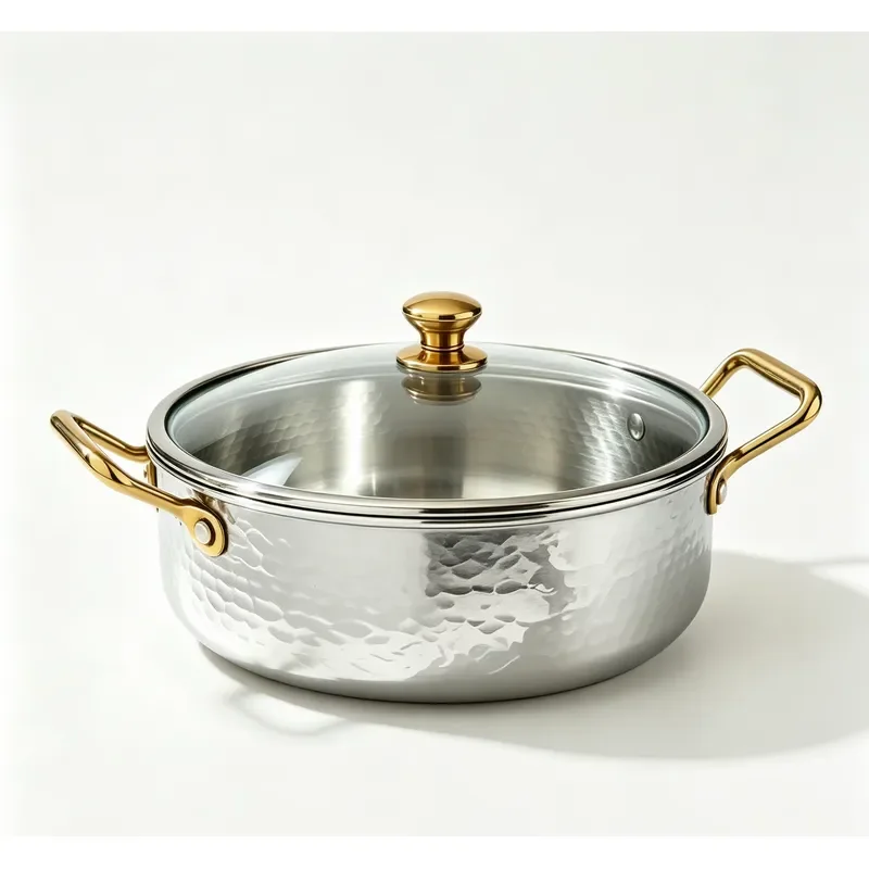 Stainless Steel Deluxe Silver Non Stick Pan for Induction Cooker Dishwasher Safe Outdoor Use