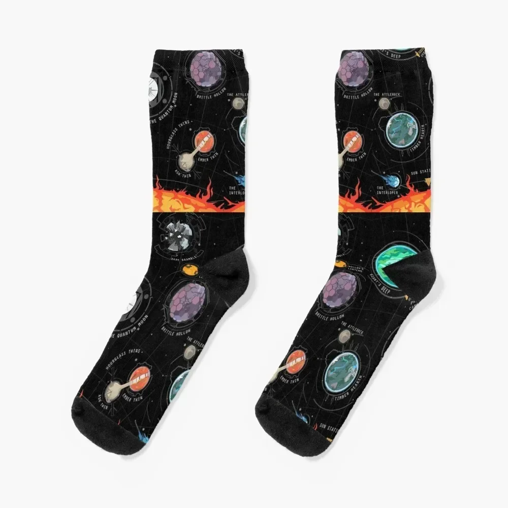 Outer Wilds System Socks new in's football happy snow Boy Socks Women's