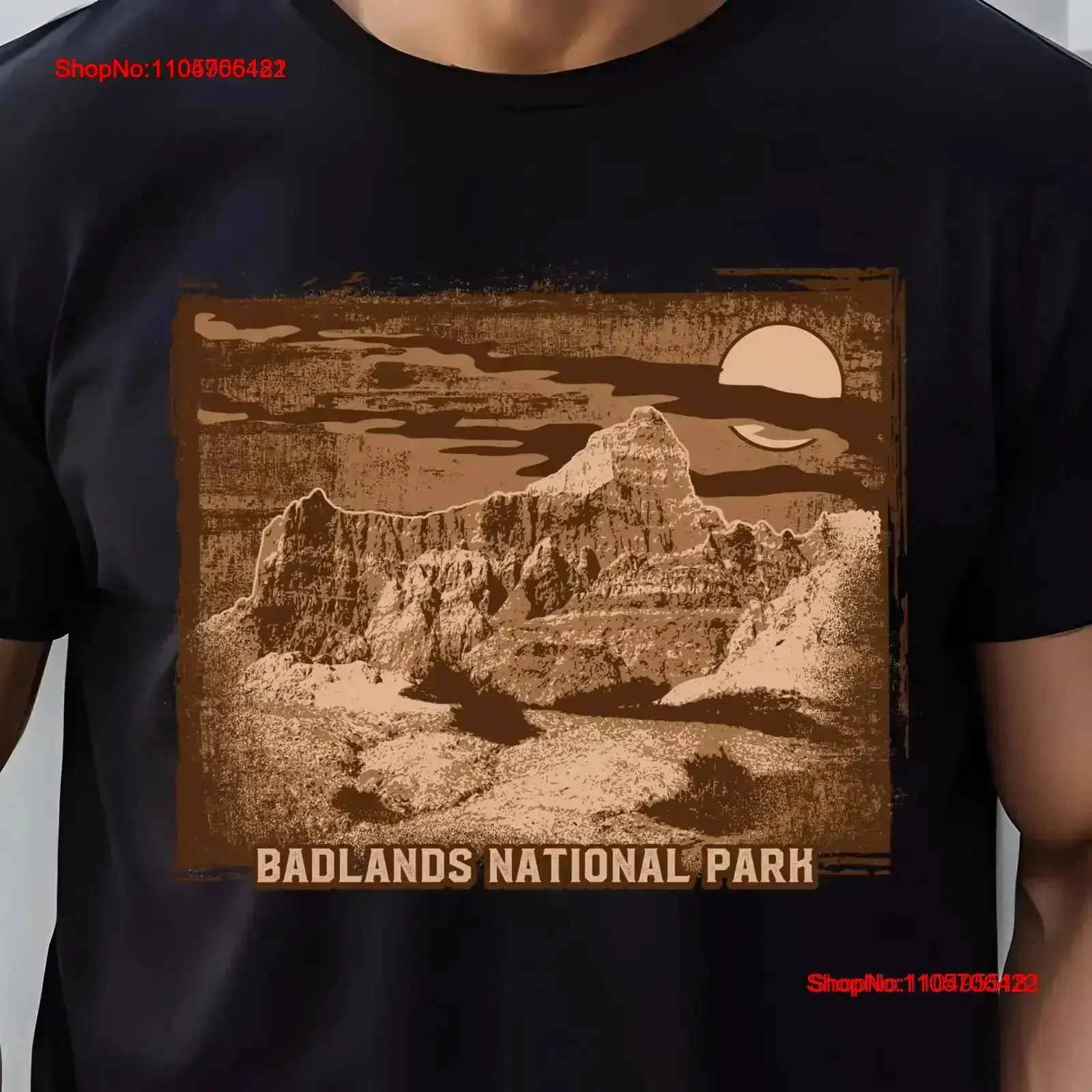 Badlands National Park T Shirt South Dakota Camping Vintage Retro Hiking Camp Lovers For Men and Women Washed Stretched