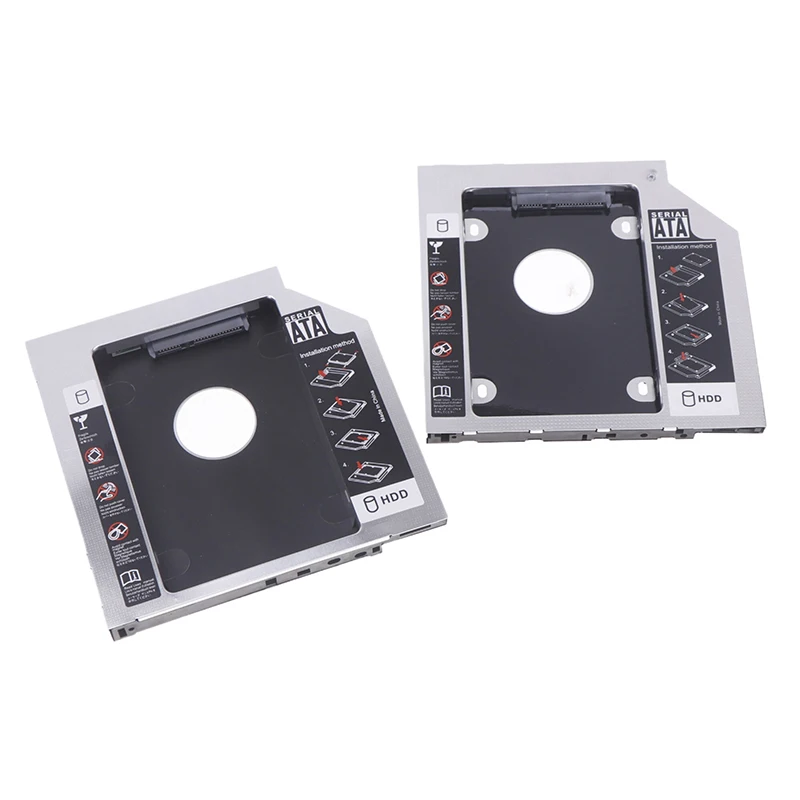 ATA Serial Port Notebook Optical Drive Slot tipis dan tebal All-aluminium Alloy 2.5 inci Hard Disk Bracket