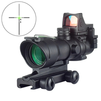 Tactical Hunting 4X32 Scope 1x32 Optical Sight Real Fiber Optics 4x Magnifier Cross Chevron Reticle Riflescope Picatinny Rail
