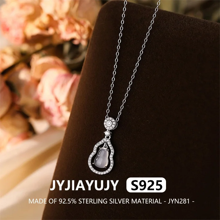 

JYJIAYUJY 100% цельно оригинальный кулон из стерлингового серебра S925, ожерелье из белого нефрита Marrow Gourd, модные ювелирные изделия, подарок на каждый день JYN281