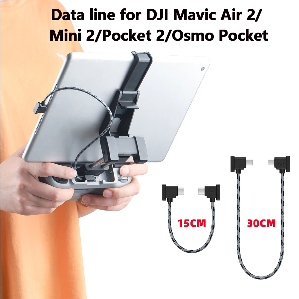 15/30cm Remote Control Data Cable for DJI Mavic 3/Air 2/Mini 2/MINI 3 PRO RC-N1 RC-N2 Type-C Micro-USB IOS Connect Data Line