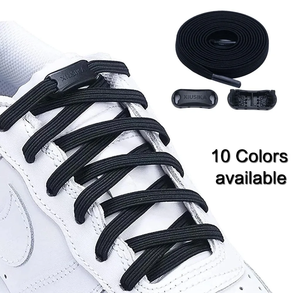 

1Pair No Tie Shoe laces Elastic Laces Sneakers Flat Shoelaces without ties Kids Adult Quick Shoe lace Rubber Bands for Shoes