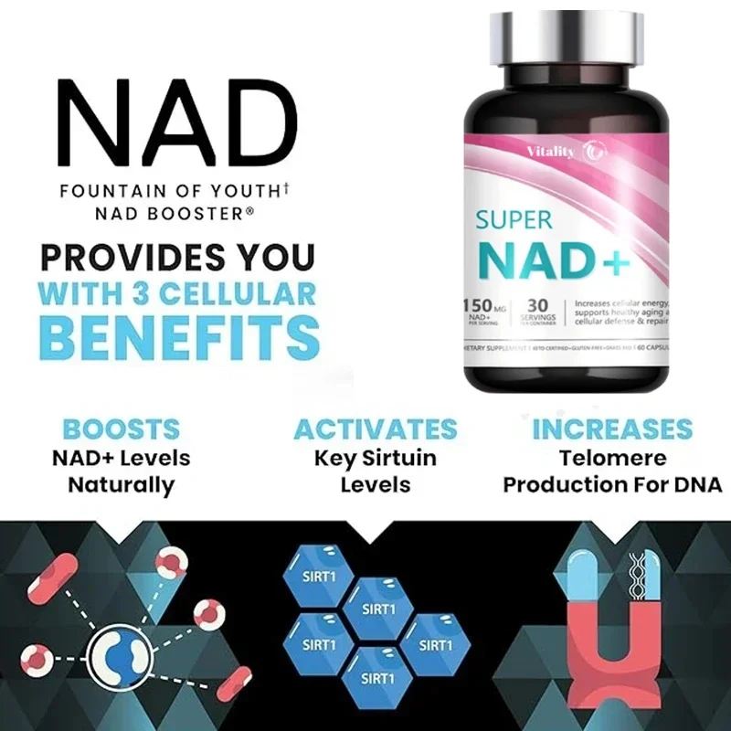 Habumama Nad+ Booster, Nicotinamide Riboside , Natural Energy, Longevity & Cellular