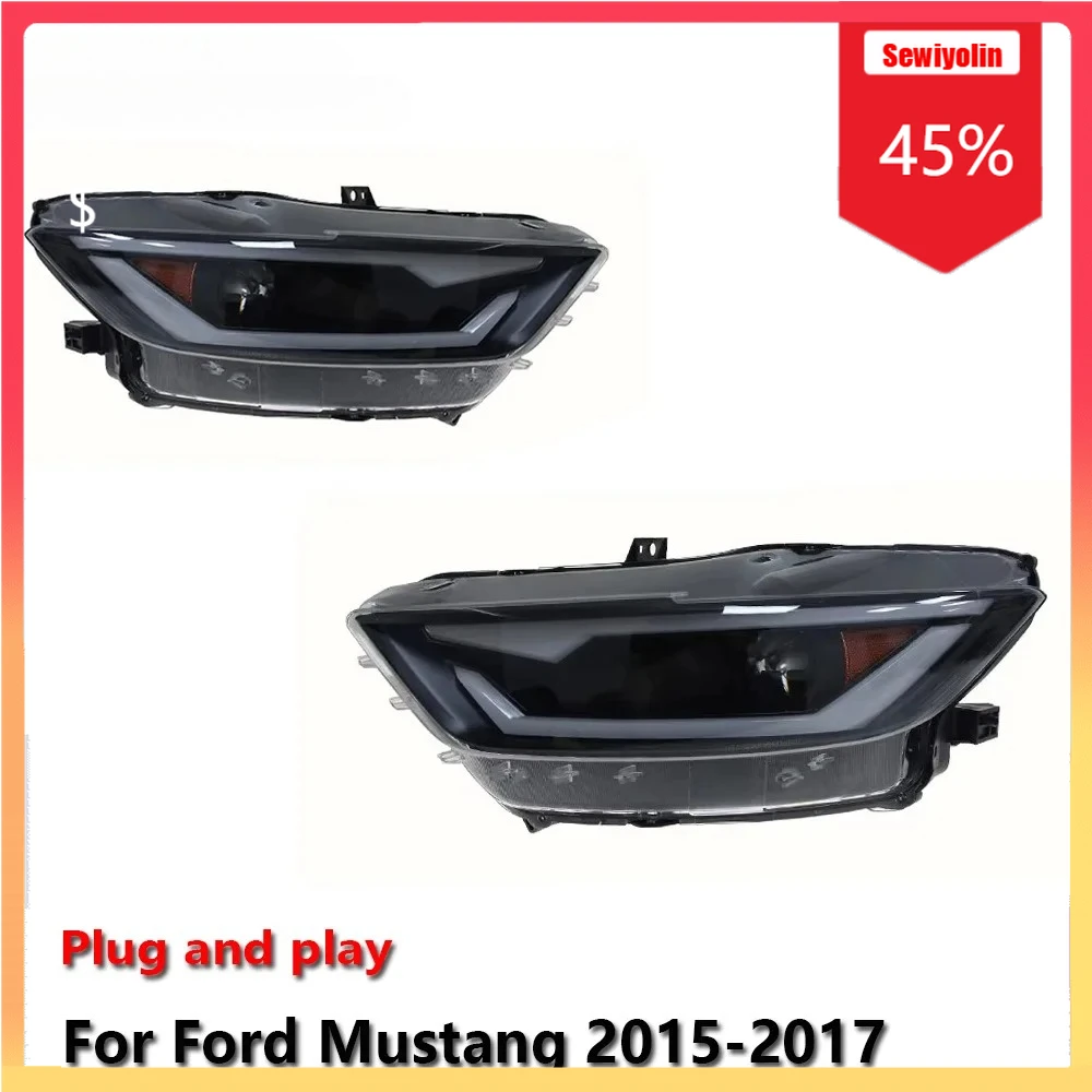 

Car LED Headlight Automobile PartsFor Ford Mustang 2015-2017 Fog DRL Brake Turn Signal Lamp Plug and Play