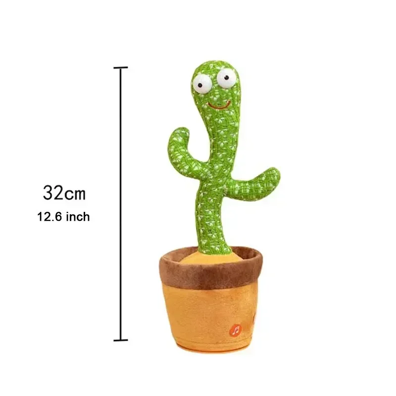 Cactus inteligente interactivo para niños, Juguete Musical para bailar, grabar y hablar con cambiador de voz divertido