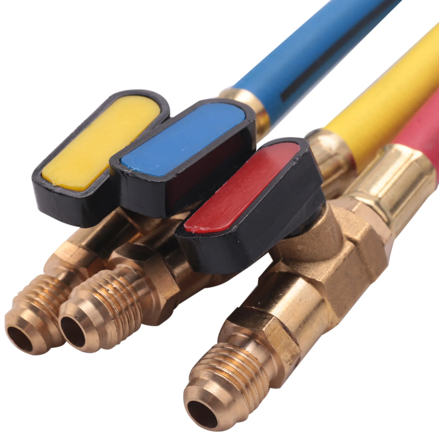 A92P 3피스 R134A R410A R22 R12 800 Psi 매니폴드 게이지 세트 A/C 냉동 충전 호스 고압 HVAC 냉매 충전