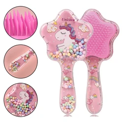 Cute Wind Comb, Flowing Sand Air Cushion Massage Comb, Student and Children's Anti Static Hair Comb, Bang Air Bag Comb