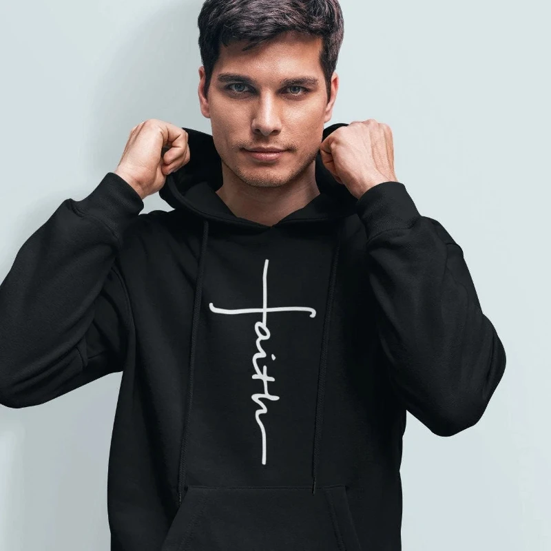 

Faith Hoodie Jesus Christian Vertical Cross Christianity Faith Religion Church Religious Faith Adults Youth Jumper Christmas