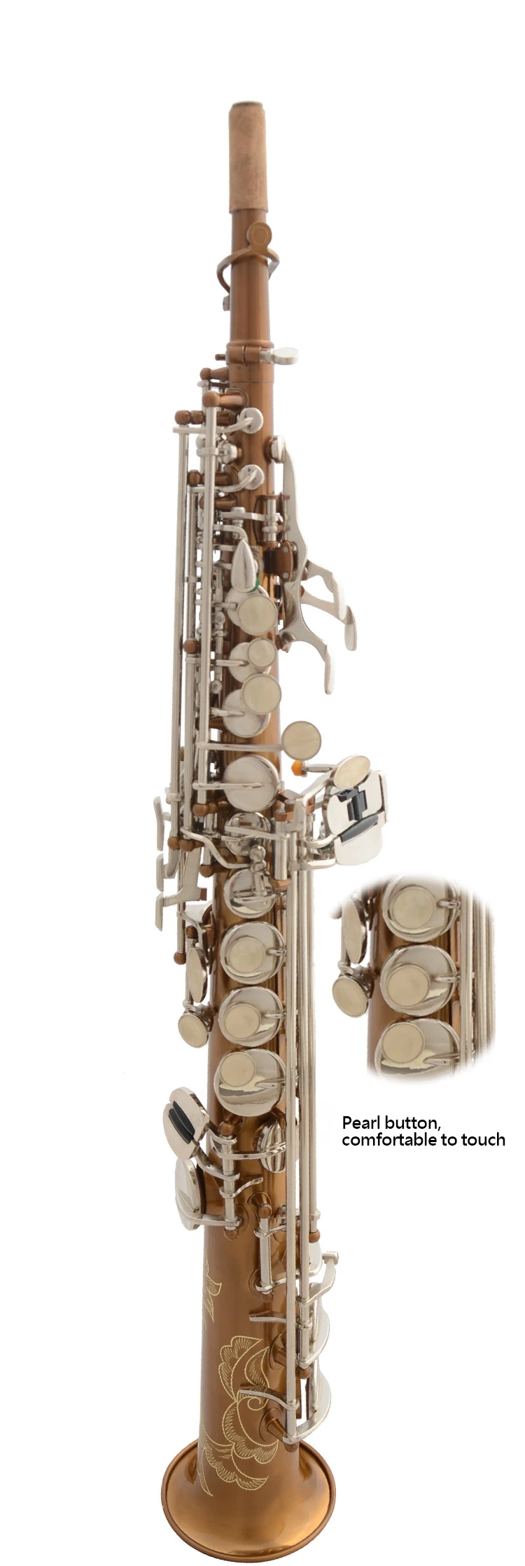 Senior professional soprano Bb nickel-plated saxophone soprano saxophone