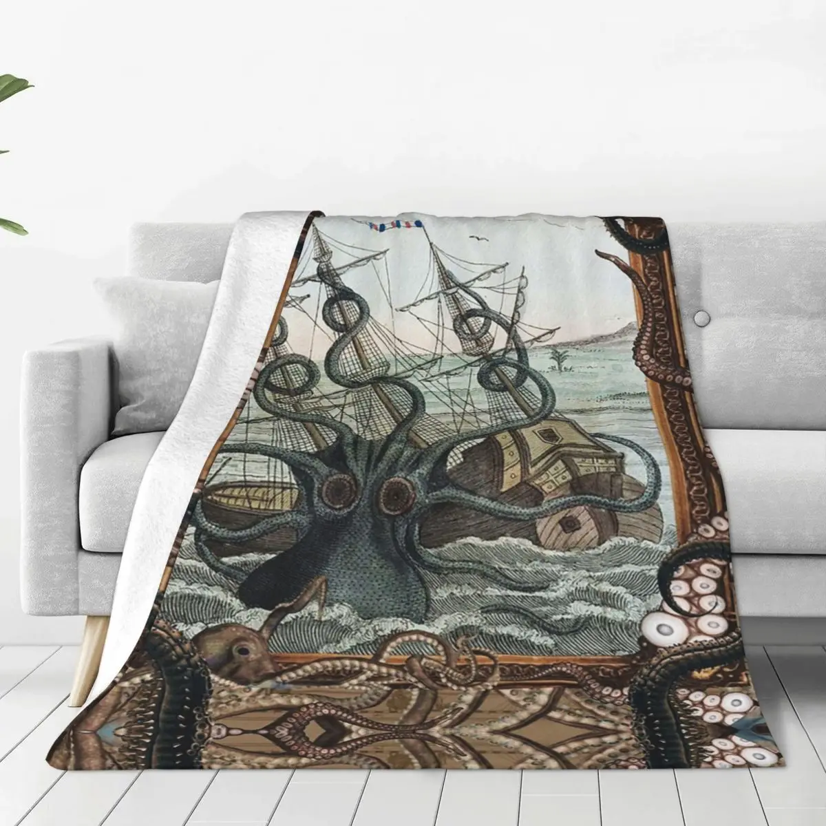 Release The Kraken Blanket Fleece Breathable Sofa Throw Blankets For Couch Bedding Office Throws Bedspread Quilt