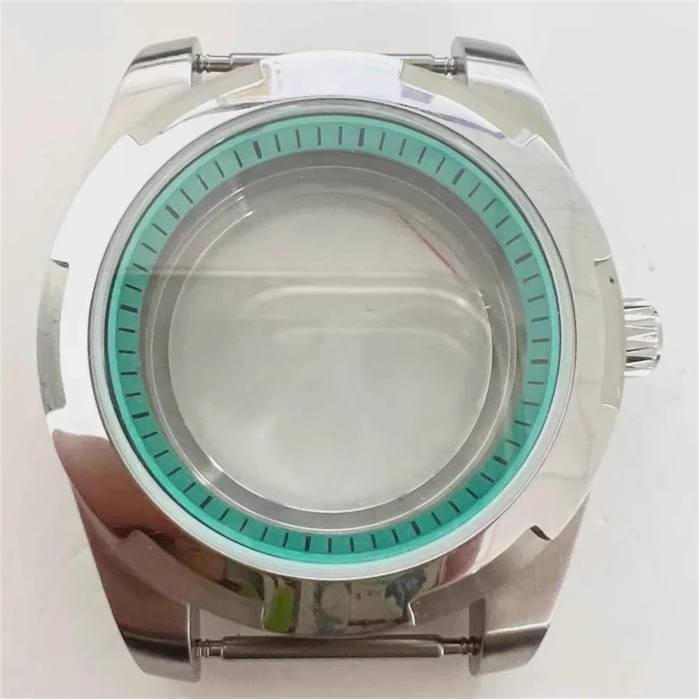 เคสใหม่สีสันสดใสกรอบนาฬิกาขนาด41มม. ใสด้านล่างเป็นสแตนเลสเคสกระจกแซฟไฟร์สำหรับ NH35 NH36 4R เคลื่อนไหว7วินาที