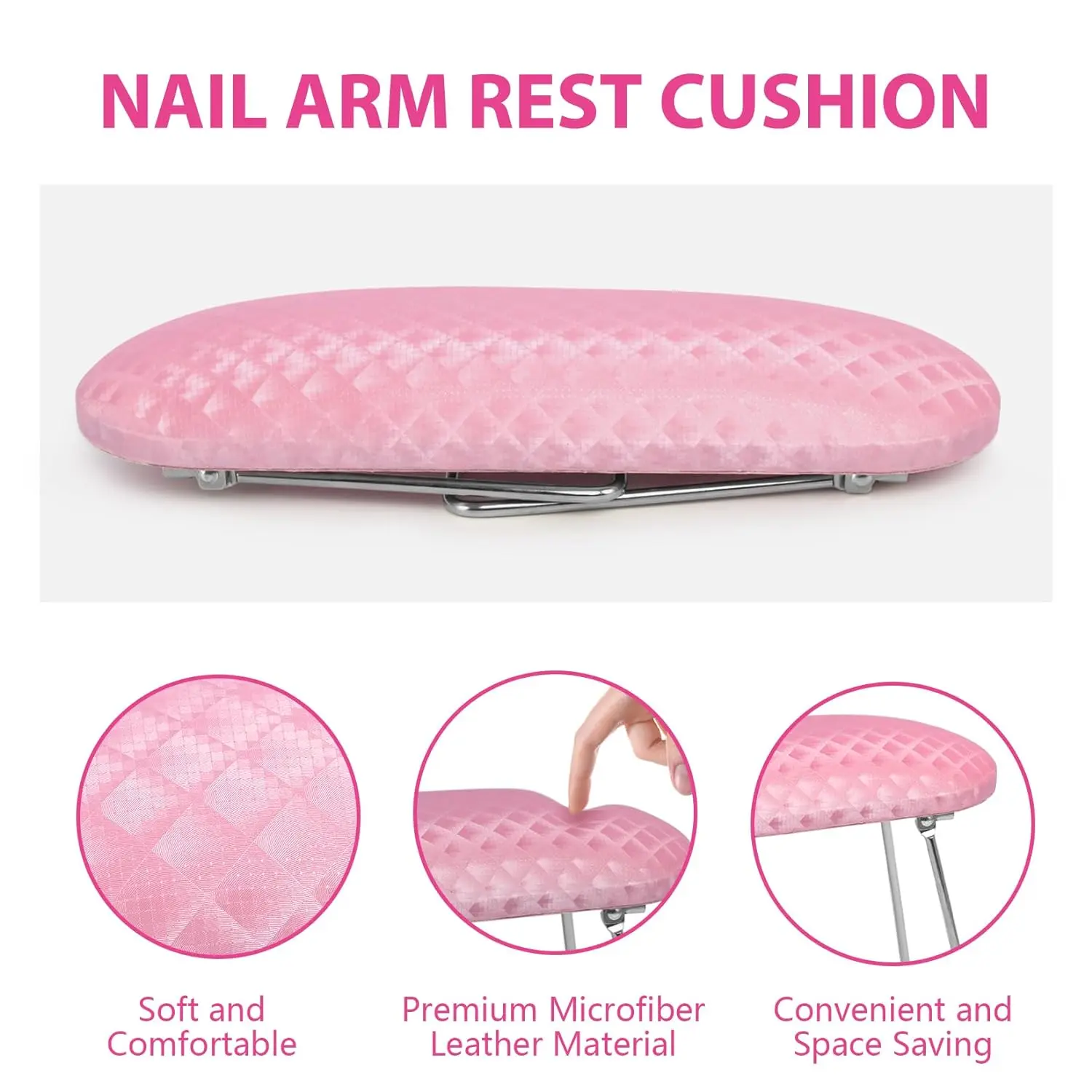 Nail Arm Rest Professional Microfiber Leather Nail Hand Rest Stand for Acrylic Nails Cushion Hand Holder with Non-slip