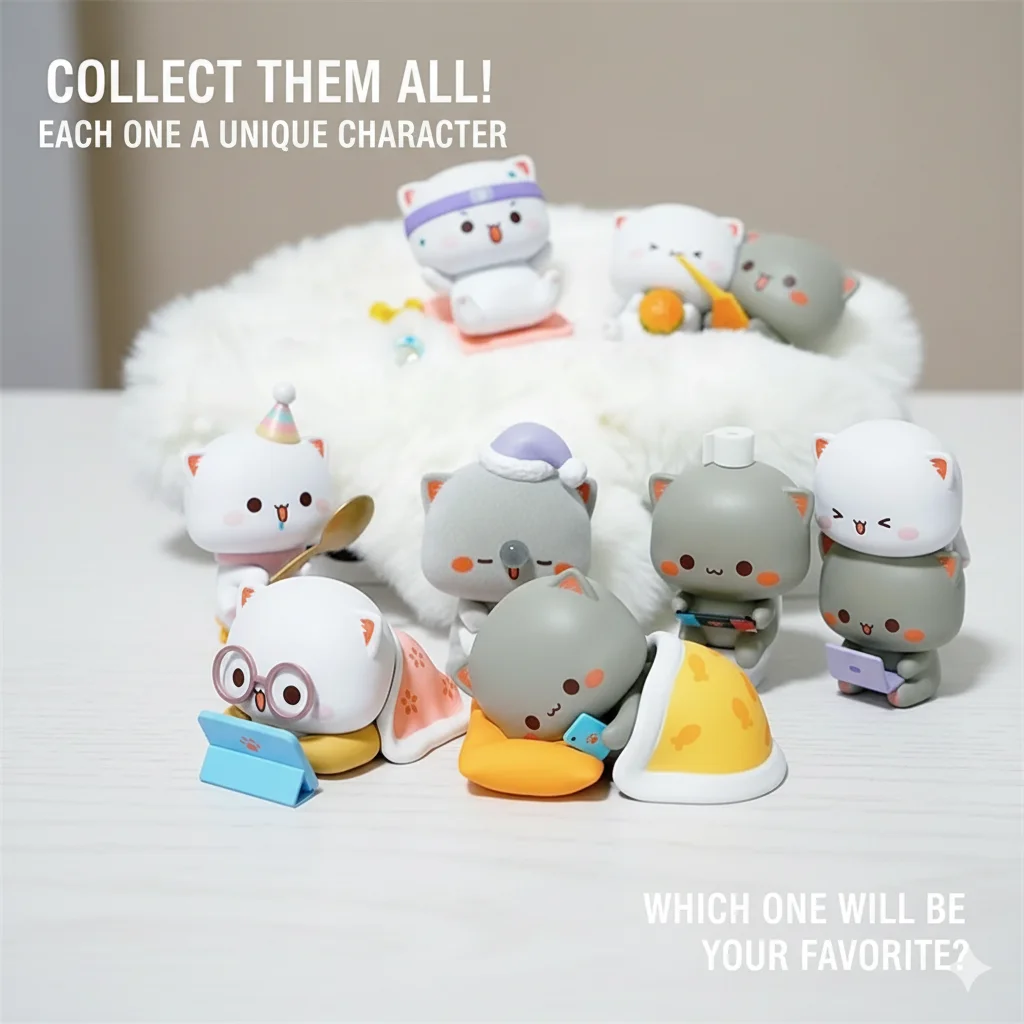 Mitao Cat Blind Box Series 4 Blind Box Toys Figures Action Mystery Surprise Box Doll Ornament Home Derocation Birthday Gift