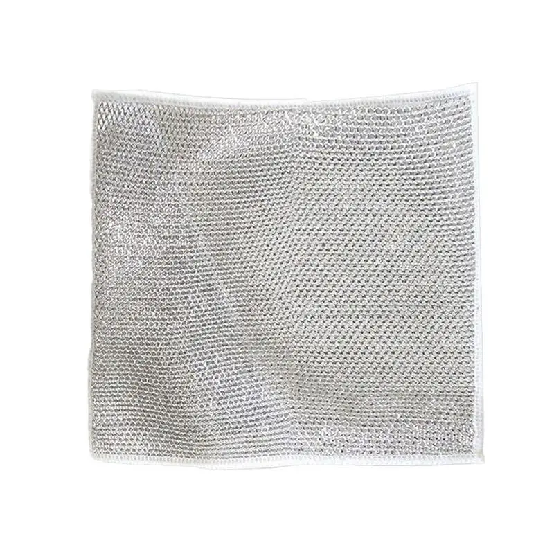

3/5/10pcs Metal Wire Cleaning Cloth Non-Scratch Non-stick Oil Dishrag Kitchen Pan Pot Dishes Cloths Rag Napery Dishcloth Rags