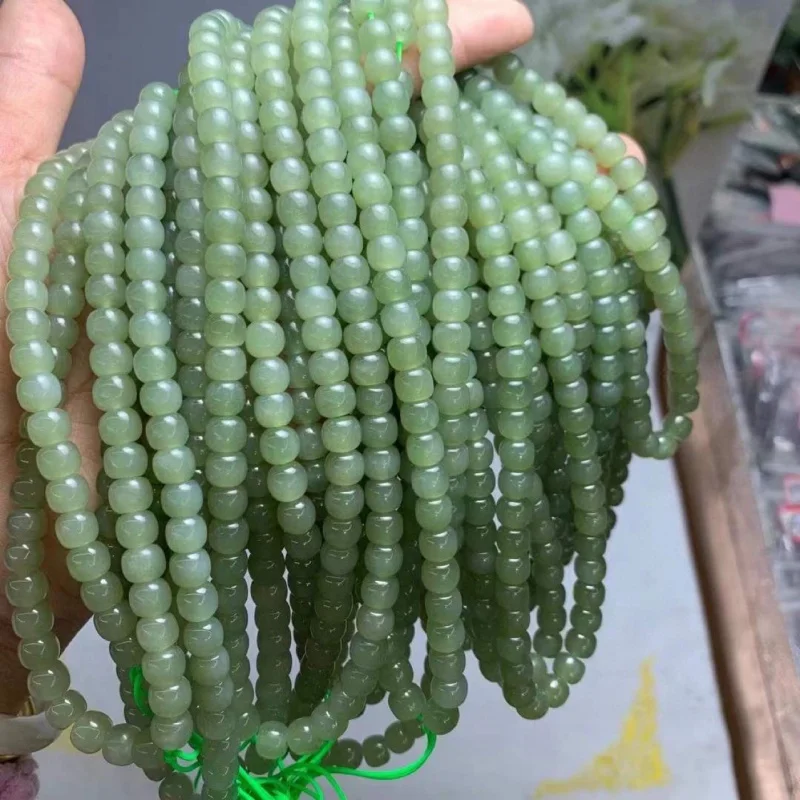 Hetian Jade Qinghai Material 6*7mm108 Buddha Beads Diy Bead Accessories