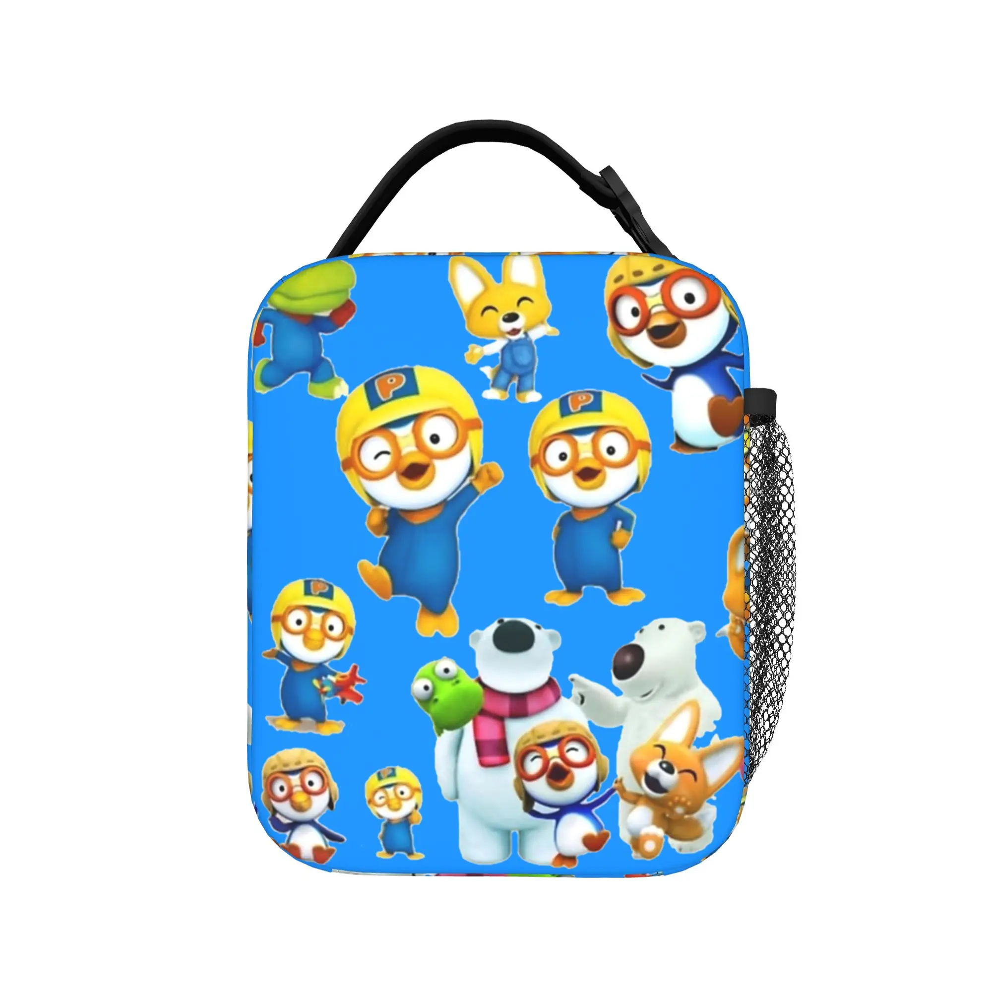 Pororos Penguin Cartoon Insulated Lunch Bag Large  Meal Container Thermal Bag Tote Lunch Box College  Travel Bento Pouch