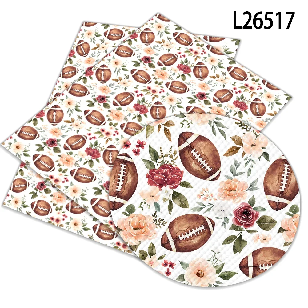 Arete de cuero Artificial con estampado de dibujos animados de fútbol, bolsa de lazo para el pelo, manualidades, lichi, 22x30cm