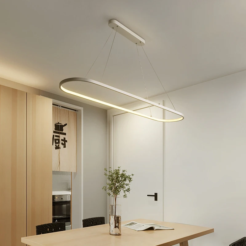 غرفة الطعام قلادة مصباح مصباح بسيط الحديثة Led مكتب الإبداعية شخصية الشمال شريط زخرفي قاعة الطعام مصباح بار