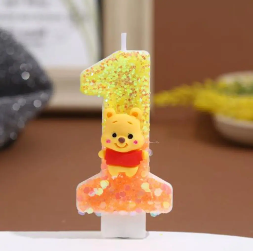 Anime 0-9 Zahl Kerze Nette Winnie the Pooh Kerze Cartoon Charakter Kinder Party Kuchen Plug-in Geburtstag Kuchen Dekoration geschenke – Detail 4