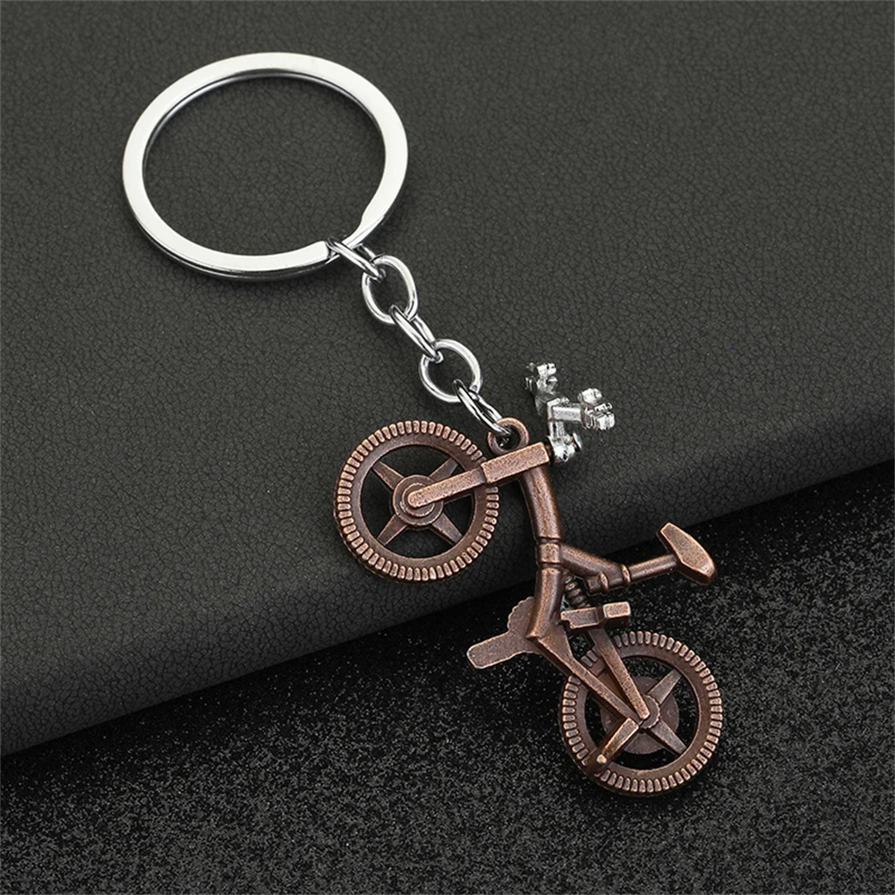 Mini Simulation Bike Keychains Vintage Metal Bicycle Pendant Car Key Holder Creative Women Men Bag Charms Key Ring Souvenir Gift