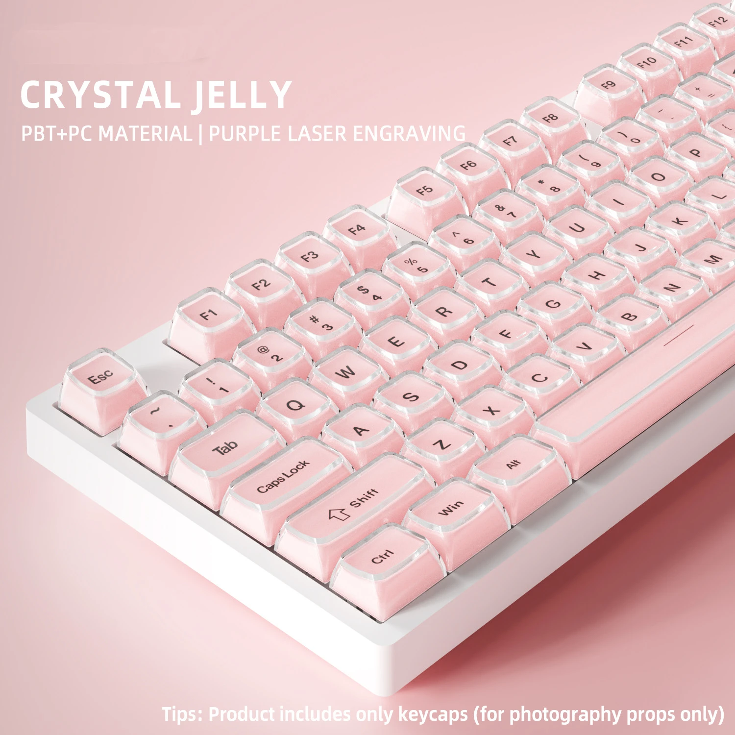 Jelly Crystal Keycaps 132 Keys PBT+PC Material CBSA Profile TWO-COLOR Wooting For CHERRY MX Switch Mechanical Keyboard