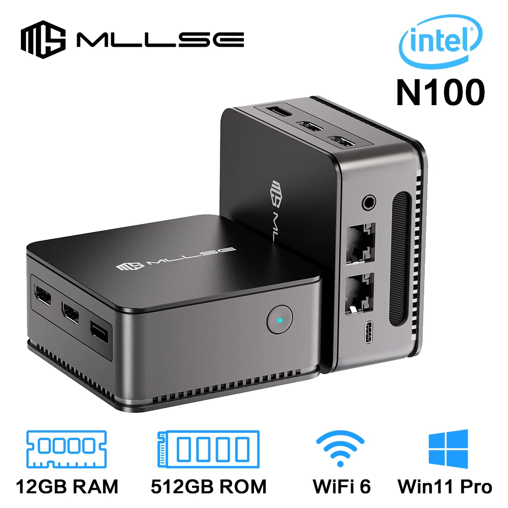 MLLSE G2 Mini PC Windows 11 Pro Alder Lake N100 Intel 12th DDR5 12GB RAM 512GB ROM WiFi 6 BT5.2 Desktop Computer Mini Pc Work