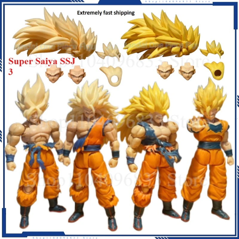 

In Stock Dragon Ball SHF Super Saiya SSJ3 Lightning Marbles Son Goku Heads Accessories Kit Anime Action Figures Toys Model