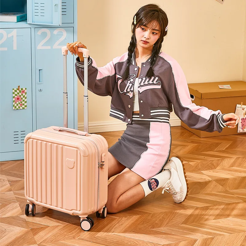 cute-small-18-inch-carry-on-suitcase-bear-design-password-combination-luggage-roller-bag-for-women-casual-travel-pc-abs-material