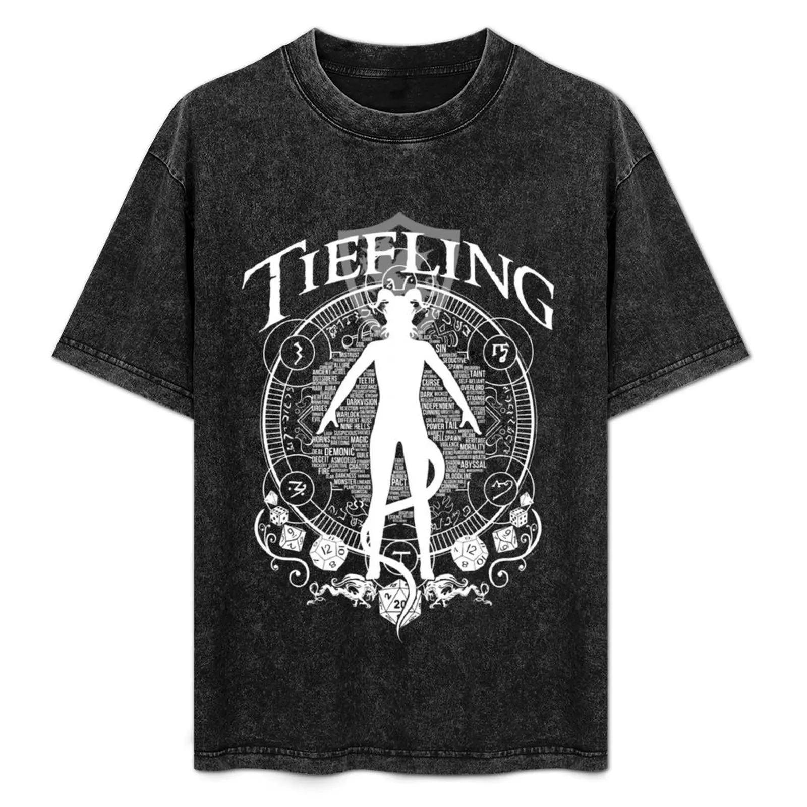 

Tiefling White T-Shirt Breathable Basic Cotton T-Shirt