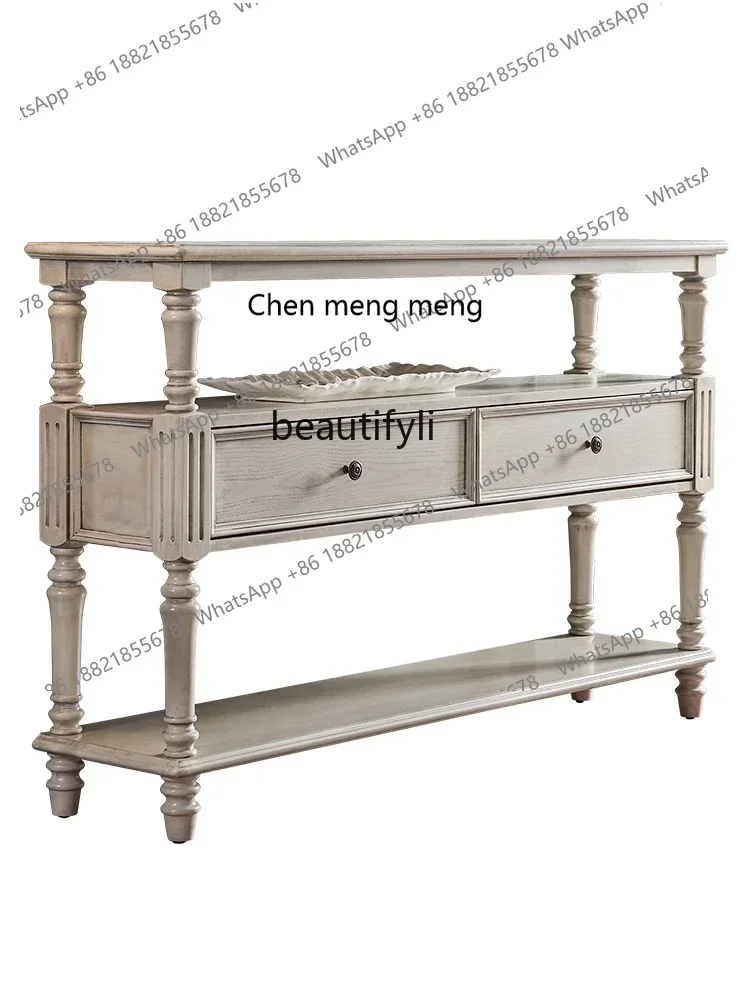 

182C American-Style Solid Wood Console Tables Partition Porch Cabinet Sofa Backrest Storage Decoration Table