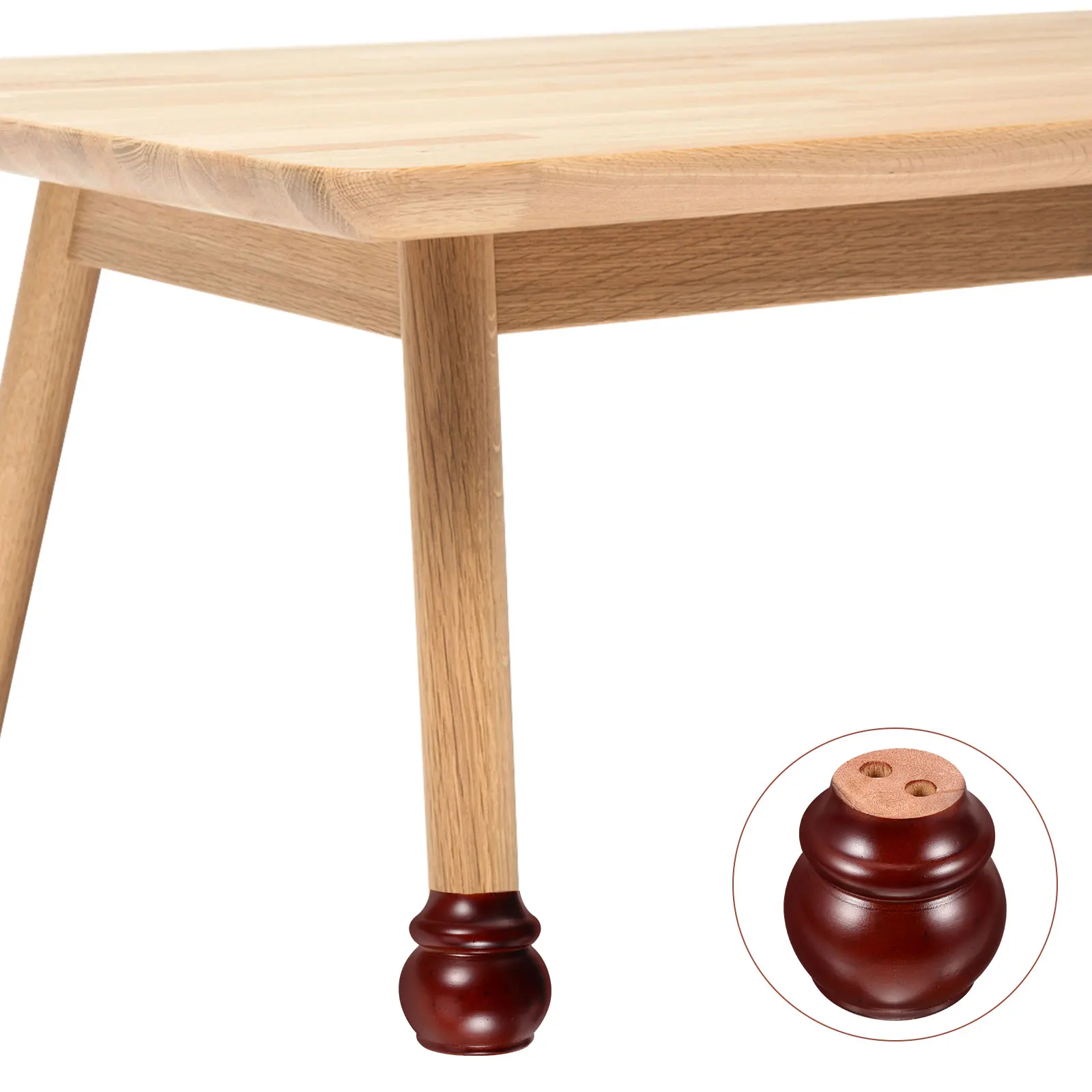 

Versatile Wooden Legs For Furniture Redwood Color 8cm Metal Plate Adjustable Height Sofa Table Cabinet Replacement Feet