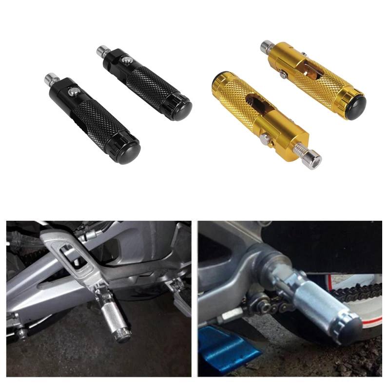 Reposapiés plegables universales M8 para motocicleta, reposapiés, juego de pedales traseros, pieza de aluminio CNC para motocicleta