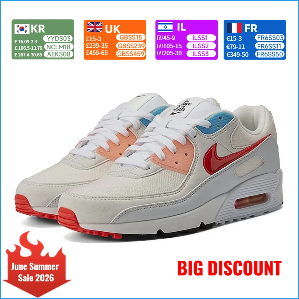 Tênis de corrida masculino Nike Air Max 90 com amortecimento Air Max, estilo retrô clássico, leve e confortável para treino diário DD8496-161