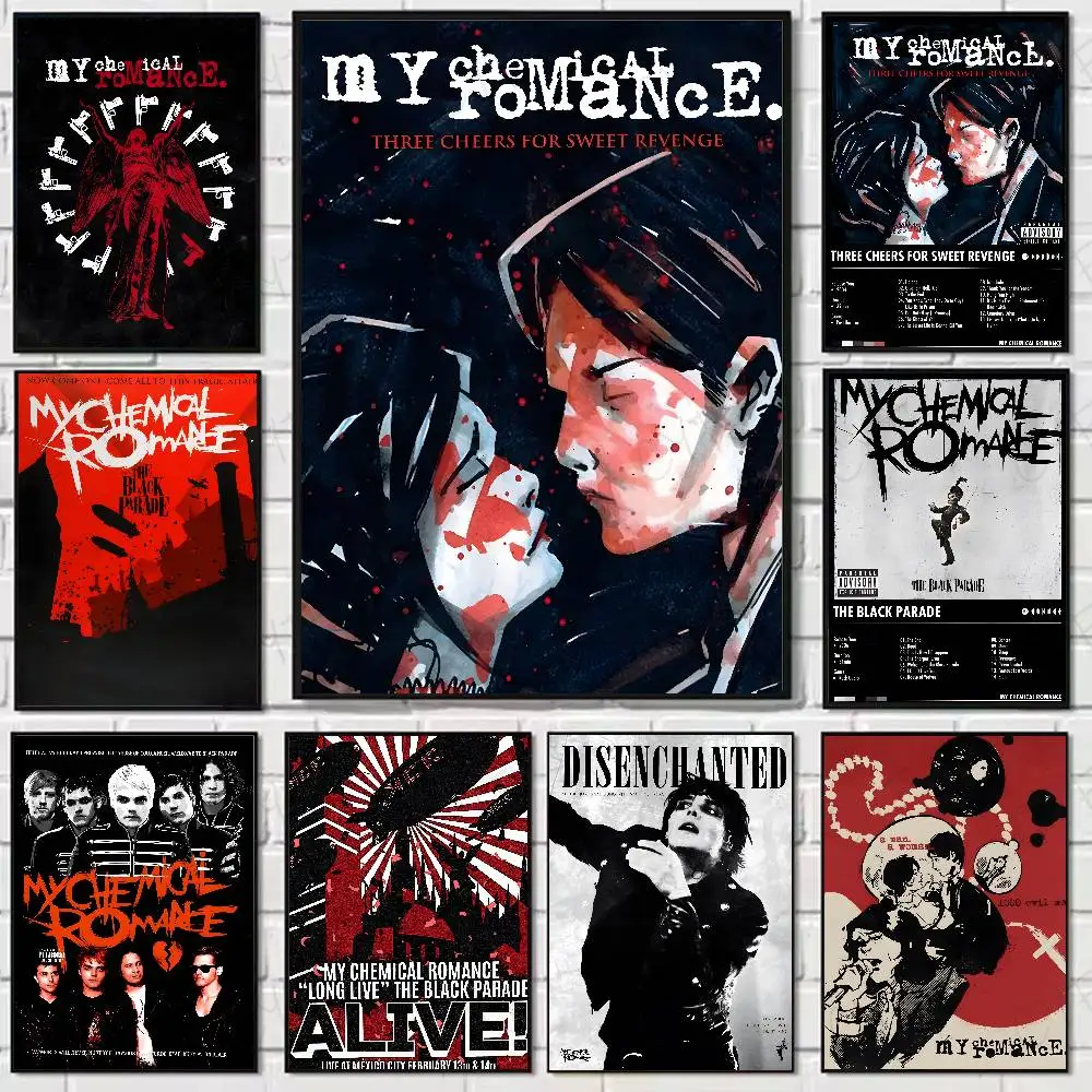 Popular rock band meu c-chimico romance cartaz de alta qualidade dormitório sala estar estética decoração parede pintura adesivos presente