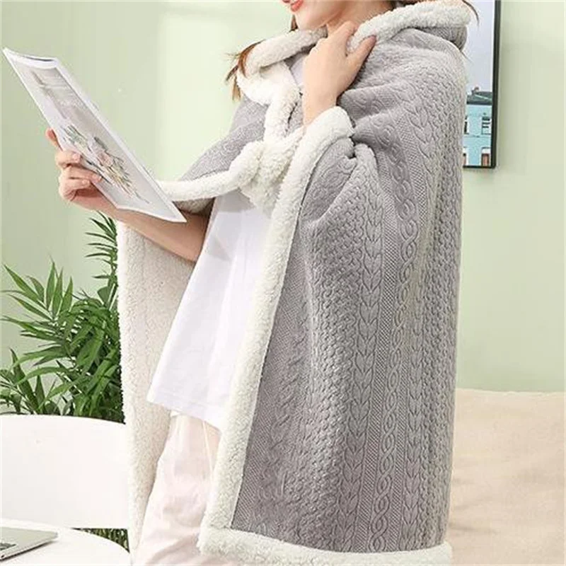 Fashion Flannel Cloak Shawl Jacket Female 2026 New Spring Autumn Winter Korean Casual Women's Coat Home Office Shawl Blanket